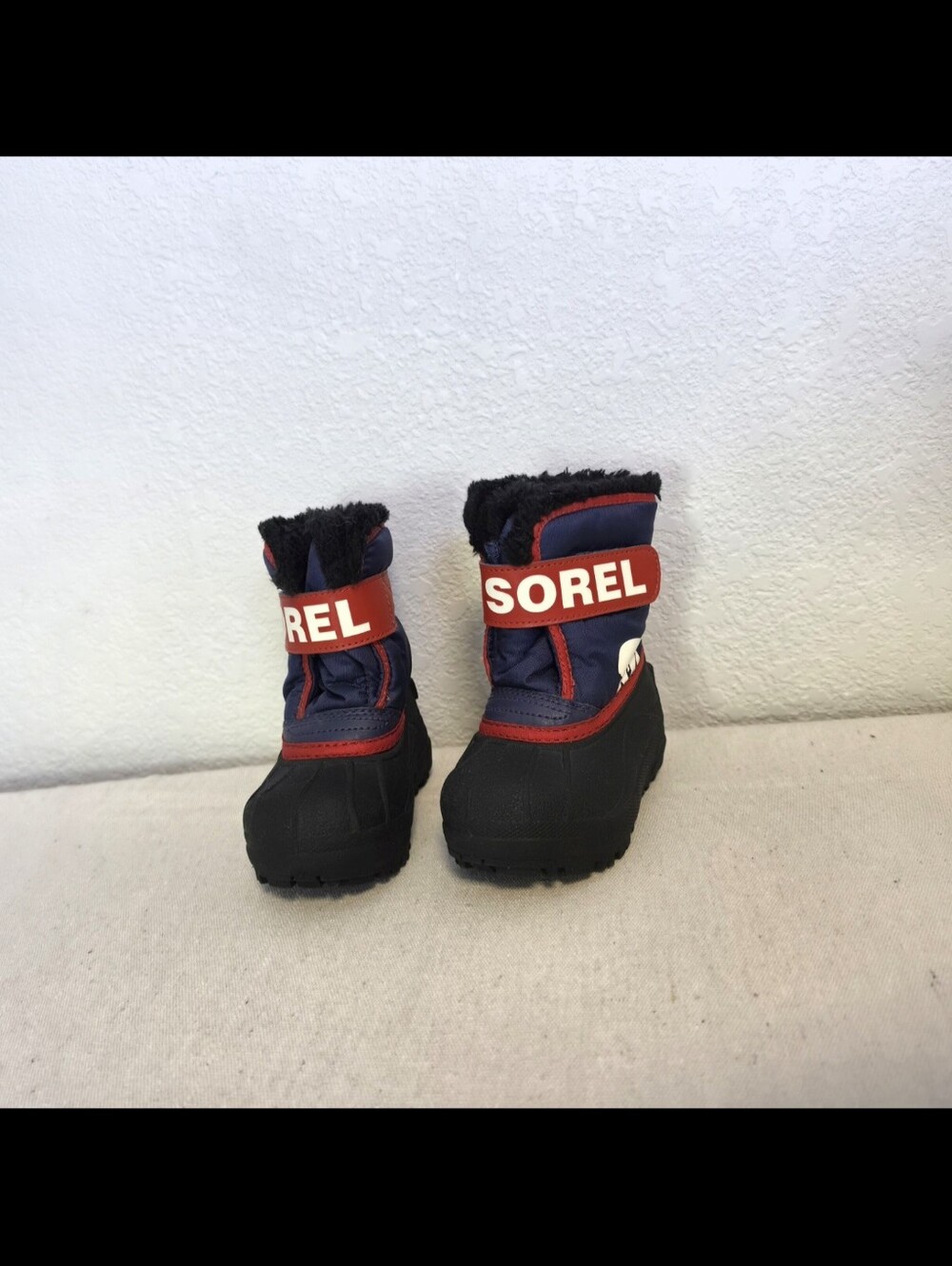 Sorel Snow Commander Winter Boots Kids Size 6 Navy Blue Waterproof